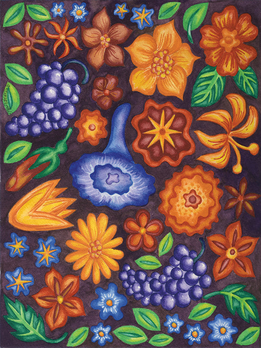 Mosaic Flowers 2 Canvas Art