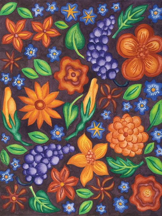 Mosaic Flowers 3 Canvas Art