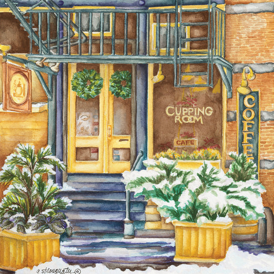 Cafe Cupping Room Ext Winter Canvas Art