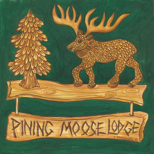 Adirondack Pining Moose Lodge Canvas Prints