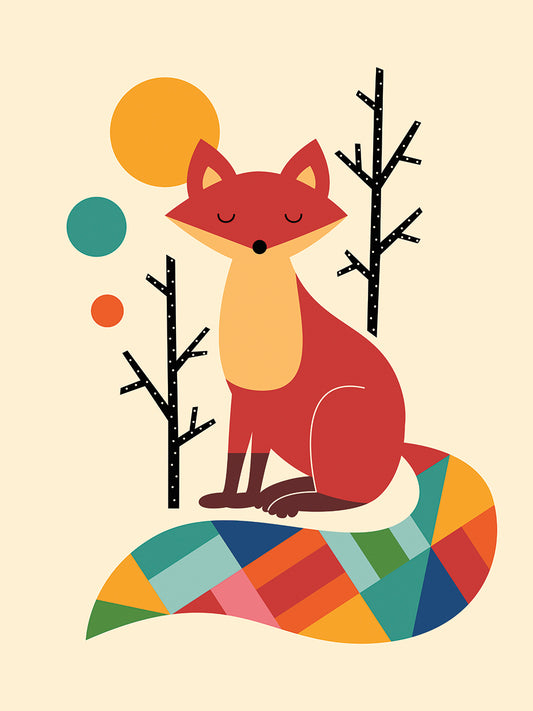 Rainbow Fox Canvas Art