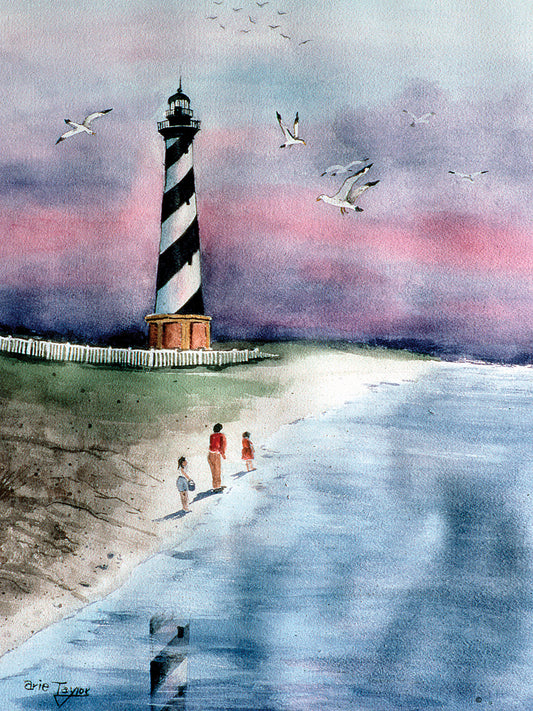 Cape Hatteras Watercolor Canvas Art