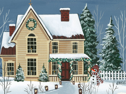 House on Christmas Eve Canvas Art