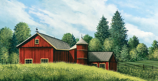 Red Barn Summer Canvas Art