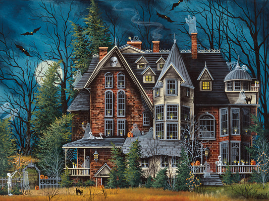 Decorating the Haunted House Canvas Art