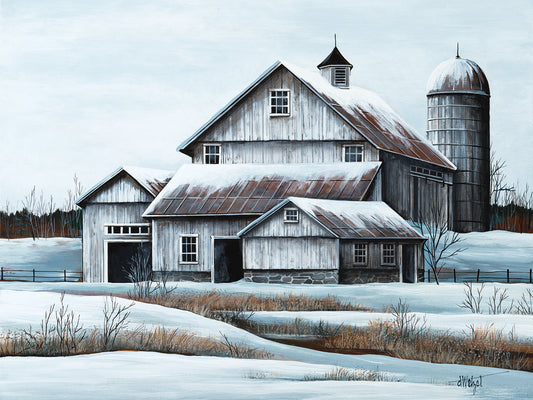 White Barn Canvas Art