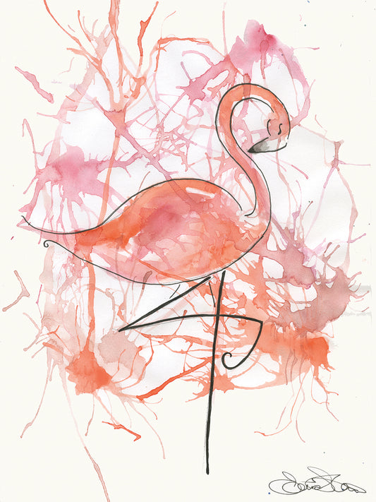 Watercolor Flamingo Canvas Art