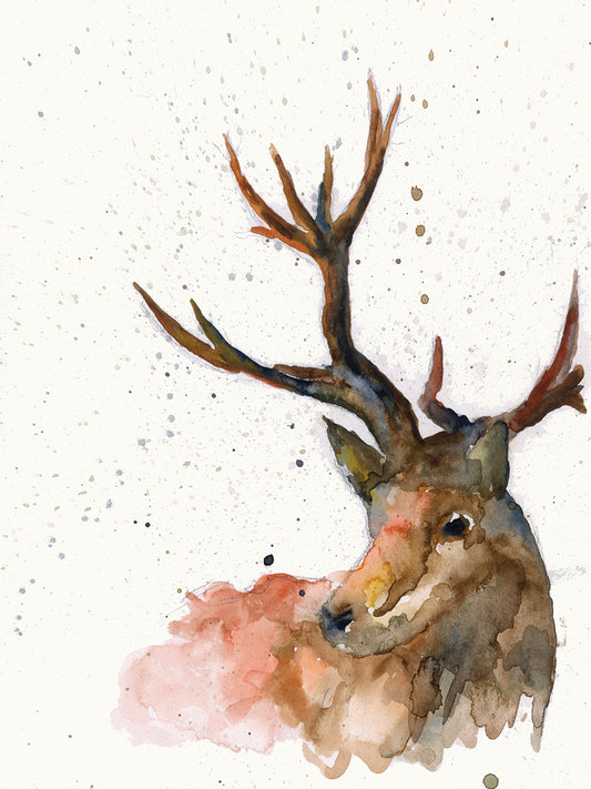 Watercolor Deer Canvas Art