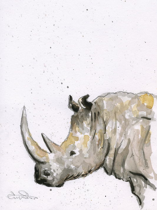 Watercolor Rhino