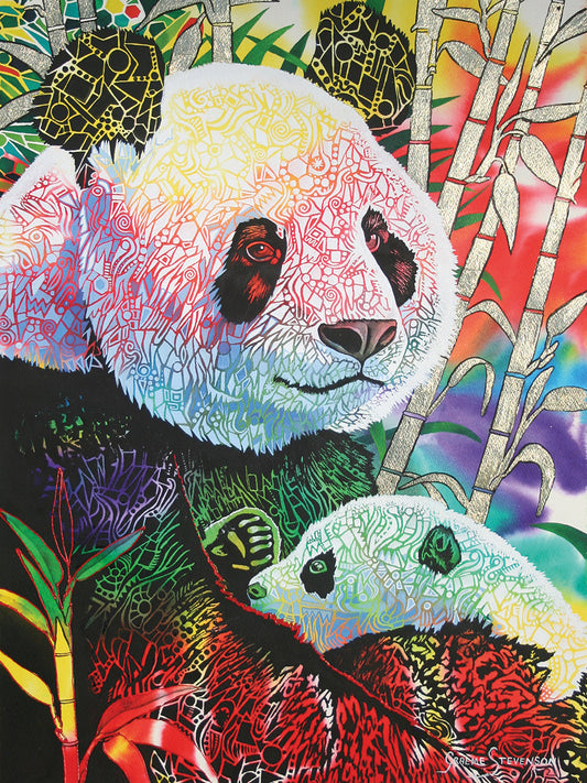Rainbow Panda Canvas Art