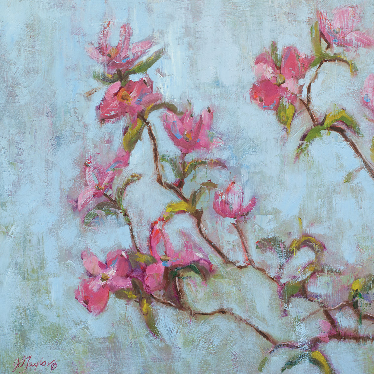 Pink Dogwood by Jennifer Stottle Taylor - top quality wall art work on large canvas & framed canvas prints