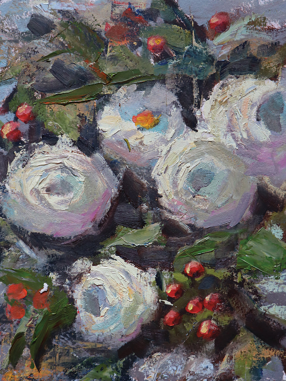 Ranunculus study by Jennifer Stottle Taylor - highest quality handcrafted wall art work on large canvas & framed canvas prints