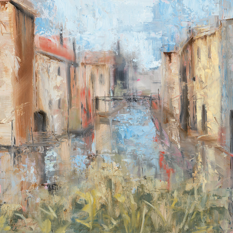 The Alley in France by Jennifer Stottle Taylor - handcrafted wall art work on large canvas & framed canvas prints, made to order