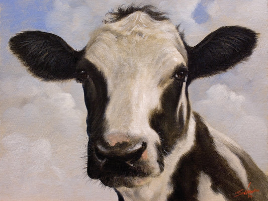 Cow on the Clouds Canvas Art