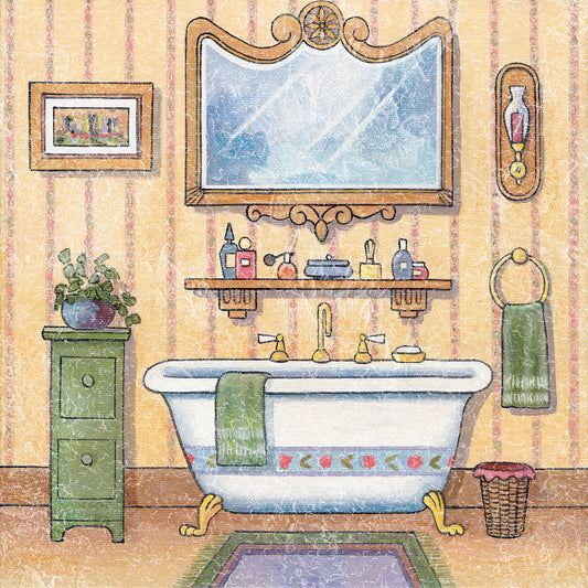 Bathtub Illustration Canvas Print