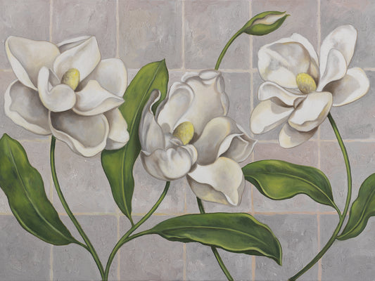 White Magnolia Canvas Art