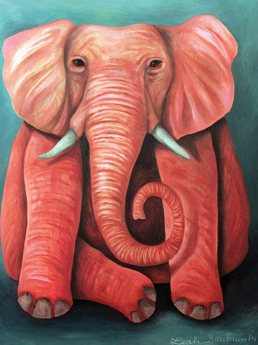 Pink Elephant Canvas Art