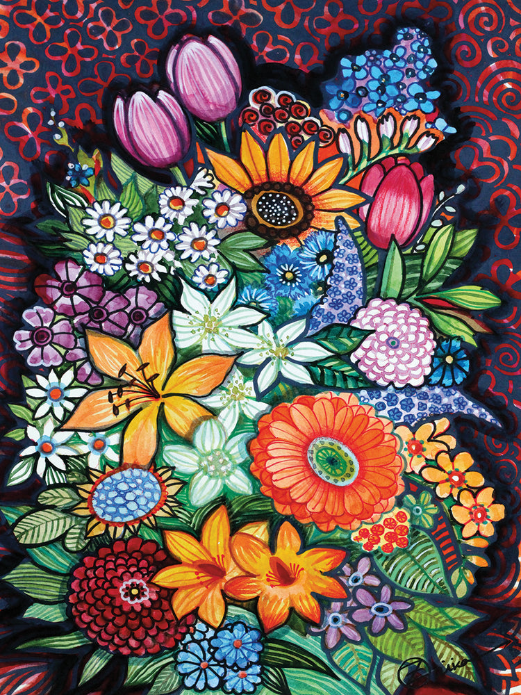 Arte de la lona de las flores