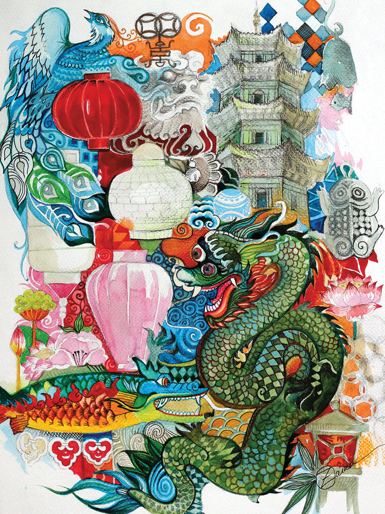 Arte de la lona del dragón popular