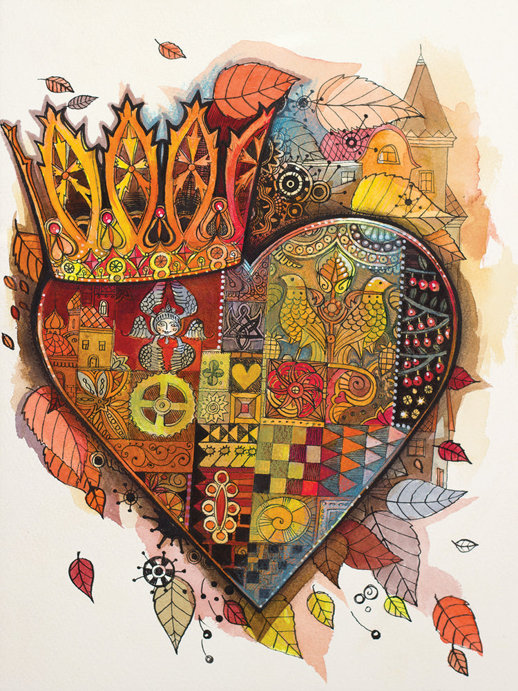Arte de la lona del corazón de Steampunk