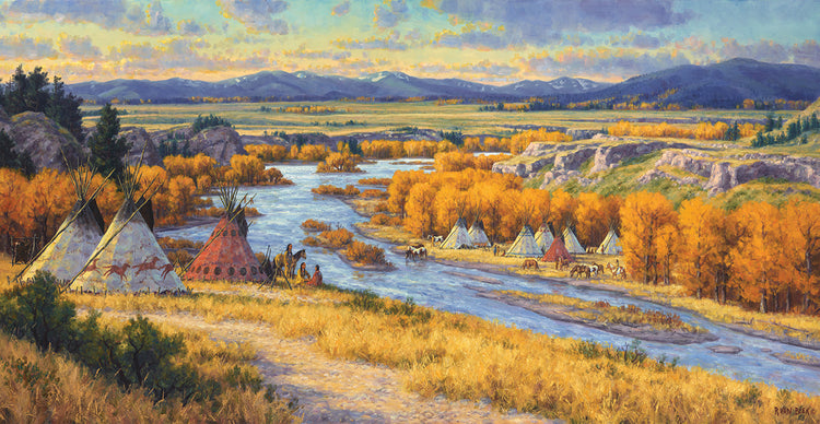 Arte de la lona del campamento del río Snake