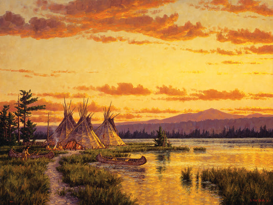 Northern Blackfoot Hunters Camp Canvas Art