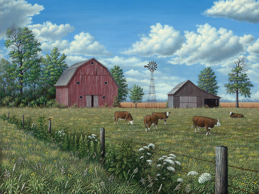 Grazing Cattle Canvas Art