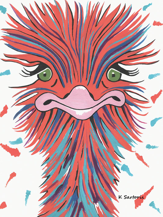 Whimsical Ostrich Canvas Print