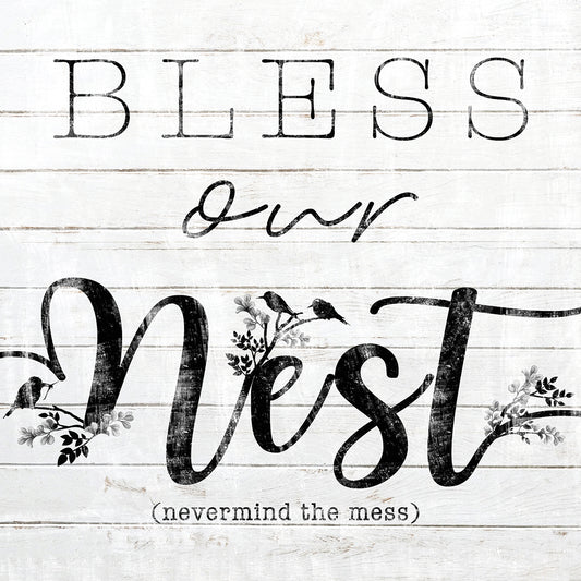 Bless Our Nest (Nevermind The Mess) Canvas Print