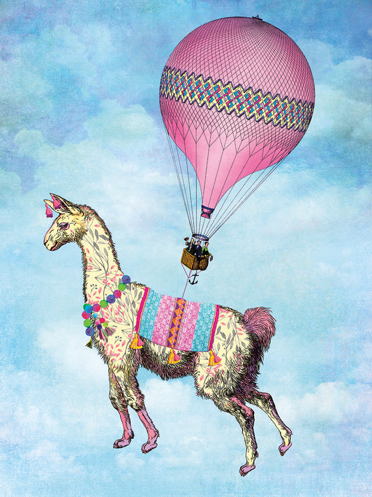 Flying Llama Canvas Art