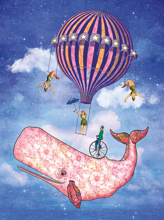 Flying Whale Circus Canvas Art