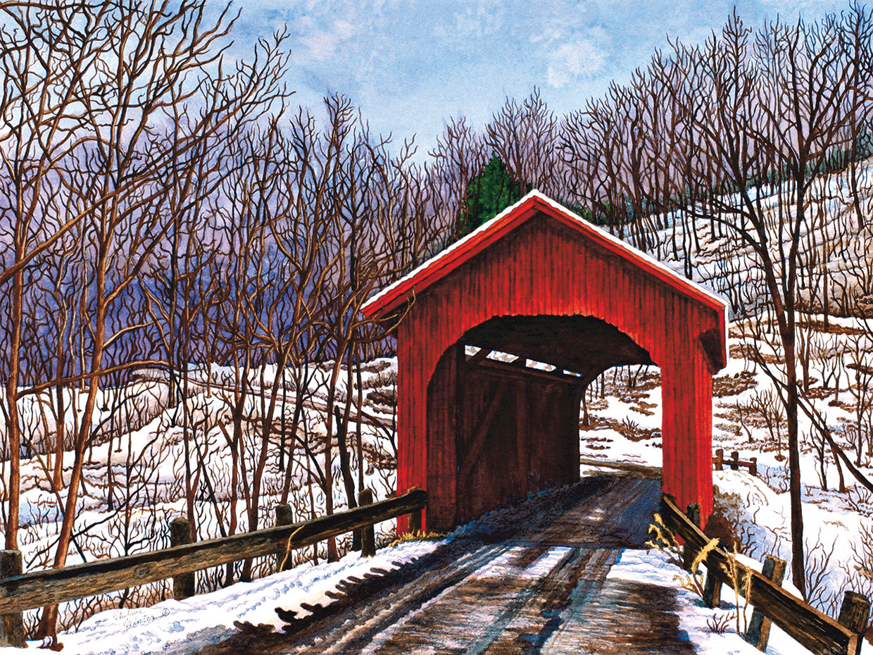Old Red Bridge In Vermont