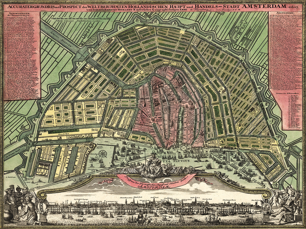 Homann Erben’s Accurate Map of Amsterdam 1727