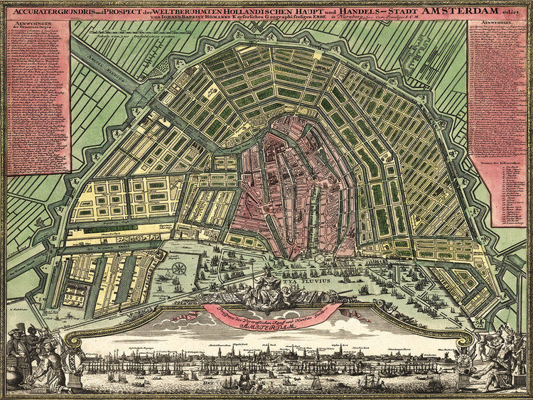 Homann Erbens Accurate Map of Amsterdam 1727