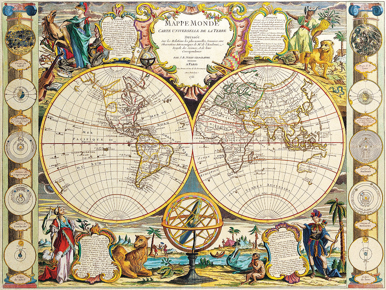 French Map Of The World 1755