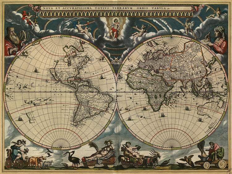 Mapa del mundo por Blaeu 1684 Lienzo