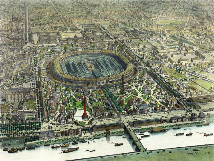 Vista aérea de la Exposición Universal de París de 1867 Lienzo