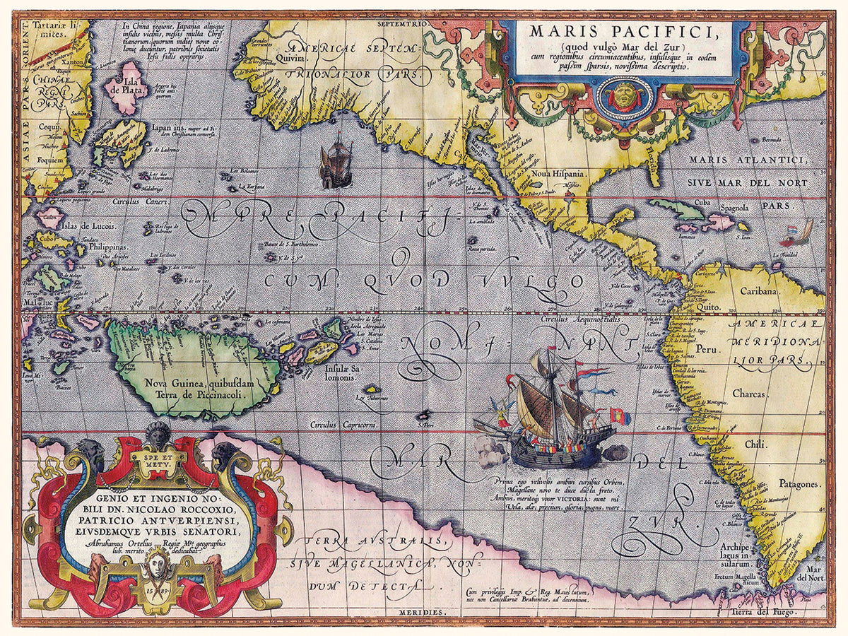 Italian Map Of The Pacific Ocean 1589