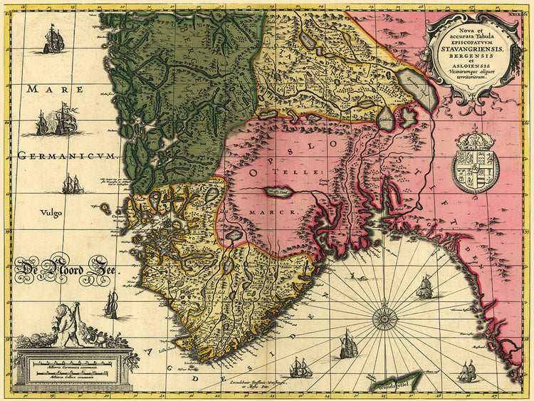 Mapa de Noruega Lienzo