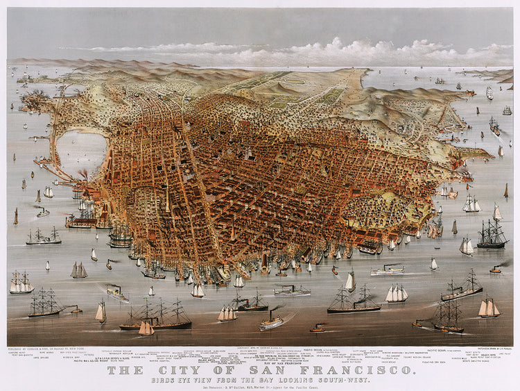 Mapa De La Ciudad De San Francisco 1878 Lienzo