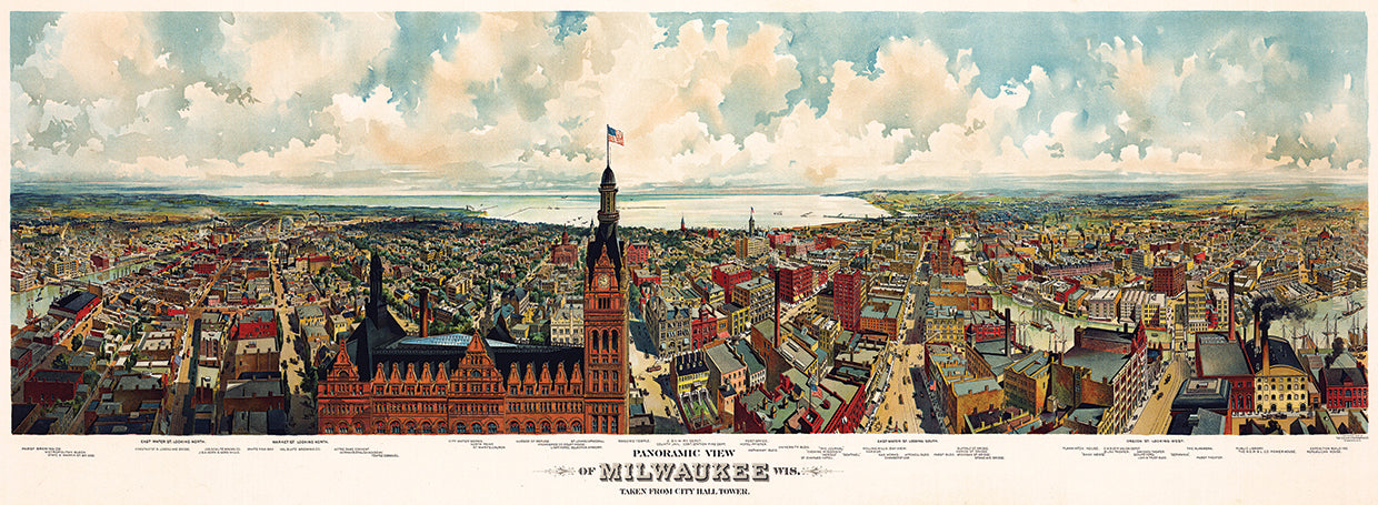 Milwaukee Wisconsin From City Hall Tower 1898