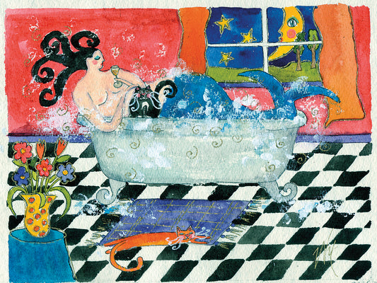 Big Diva Mermaid Bubble Bath by Wyanne - top quality wall art work on large canvas & framed canvas prints