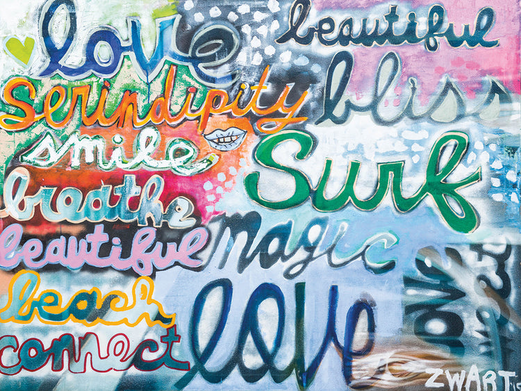 Palabras de surf y amor Lienzo