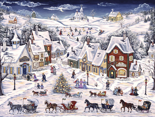 Christmas Sleigh Parade Canvas Prints