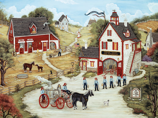 The Firemen Of Spring Valley Canvas Art