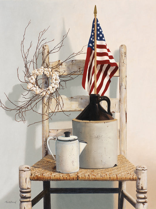 Chair With Jug And Flag Canvas Art