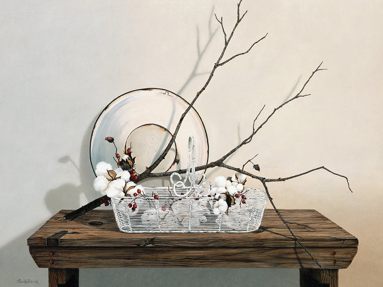Wire Basket With Cotton