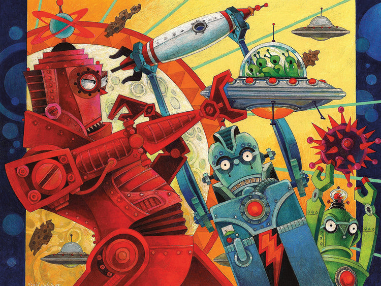 Arte de lienzo de levantamiento robótico
