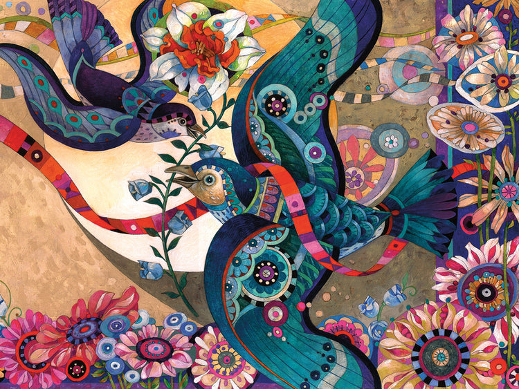 El arte de la lona de la primavera alegre