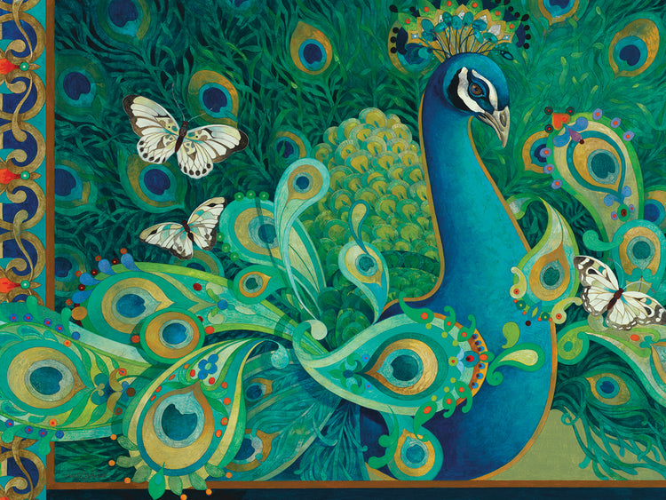 Arte de la lona del pavo real de Paisley